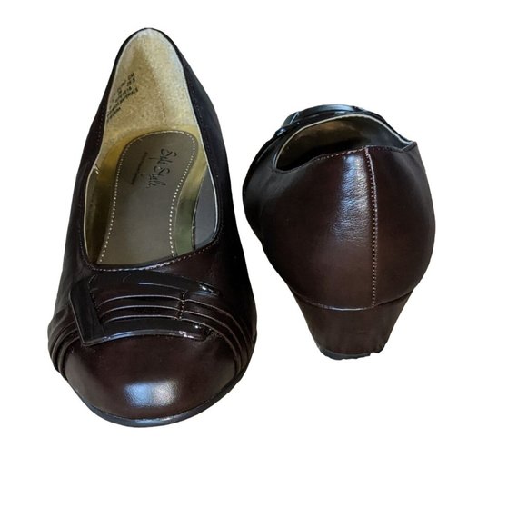 SOFT STYLE BY HUSH PUPPIES WOMENS PLEATS BE WITH YOU DRESS PUMP BROWN 8W - Picture 4 of 6